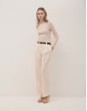 Beige ribbed turtleneck jumper - Woman - AW2024 | Roberto Verino