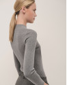 Jersey cuello chimenea lana y seda con ... | Roberto Verino