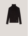 Black ribbed turtleneck jumper - Woman - AW2024 | Roberto Verino