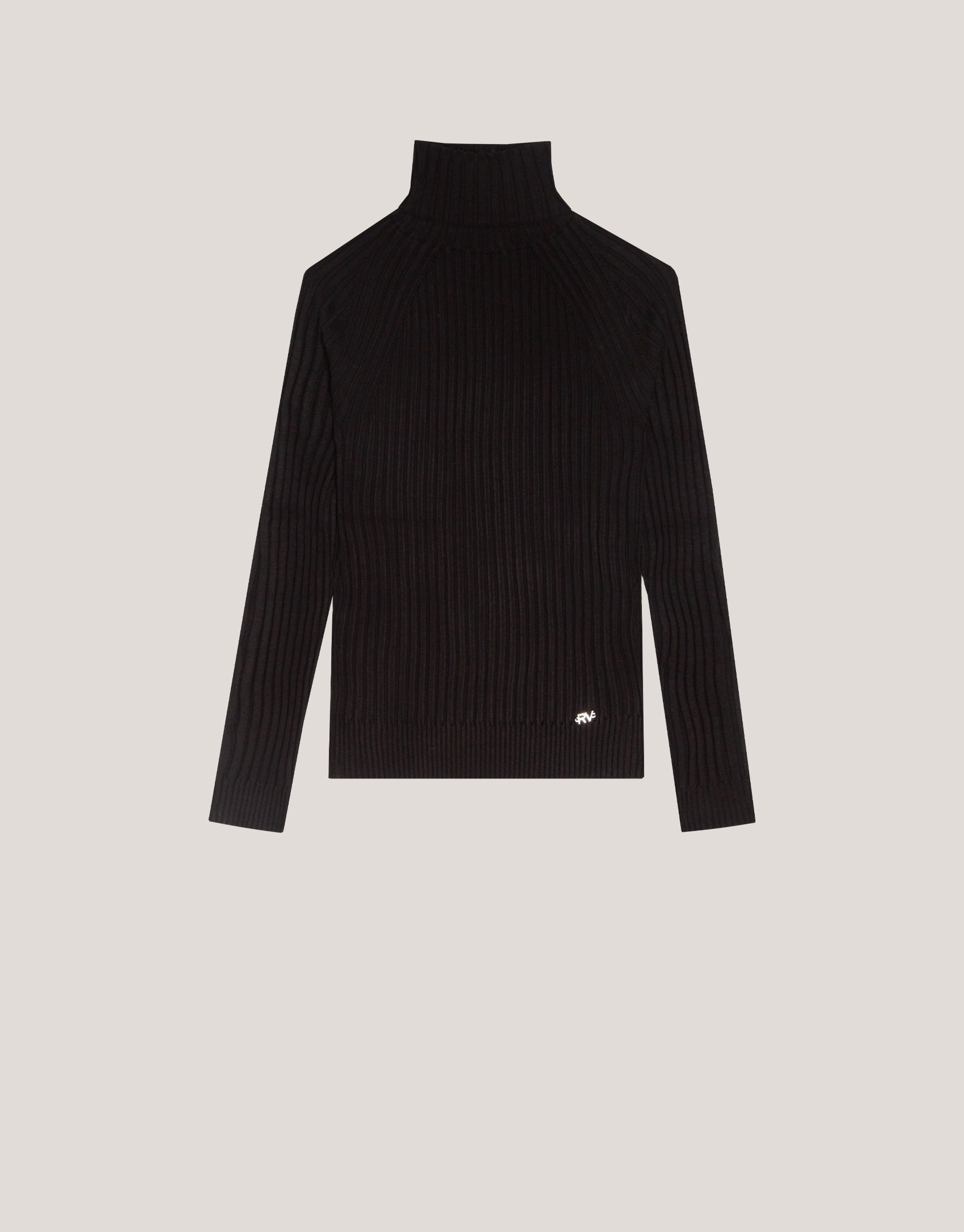 Black ribbed turtleneck jumper - Woman - AW2024 | Roberto Verino