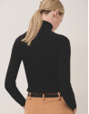 Black ribbed turtleneck jumper - Woman - AW2024 | Roberto Verino