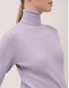 Jersey punto trenzado lila - Mujer - OI2024 | Roberto Verino