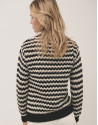 Jersey cuello subido jacquard listas blanco y... | Roberto Verino