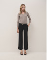 V-neck cardigan knitted wool taupe - Woman | Roberto Verino