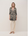 Long black and white lurex knitted cardigan | Roberto Verino