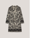 Long black and white lurex knitted cardigan | Roberto Verino