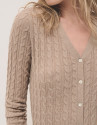 V-neck cardigan knitted wool beige - Woman | Roberto Verino