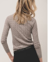 V-neck cardigan knitted wool taupe - Woman | Roberto Verino