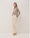 Chaqueta cuello pico punto de lana beige | Roberto Verino