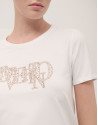 Camiseta algodón blanca con logo bordado con... | Roberto Verino