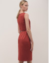 Tile colored sleeveless woven dress with ... | Roberto Verino