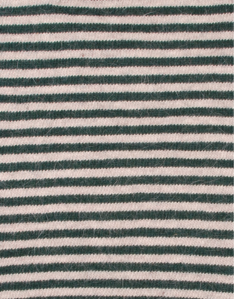 Brown striped knit scarf.