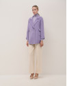 Lilac three-quarter double-faced coat - Woman | Roberto Verino