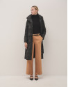 Long black diamond quilted coat  - Woman | Roberto Verino