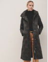 Long black diamond quilted coat  - Woman | Roberto Verino