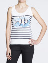 Navy sailor print halter top 