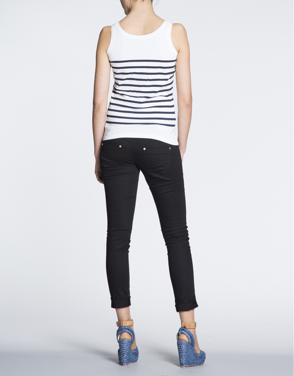 Navy sailor print halter top 