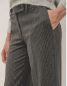 Pantalón sastre con vuelta espiga gris con ... | Roberto Verino