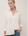 Raspberry oversize satin cotton blouse with ... | Roberto Verino