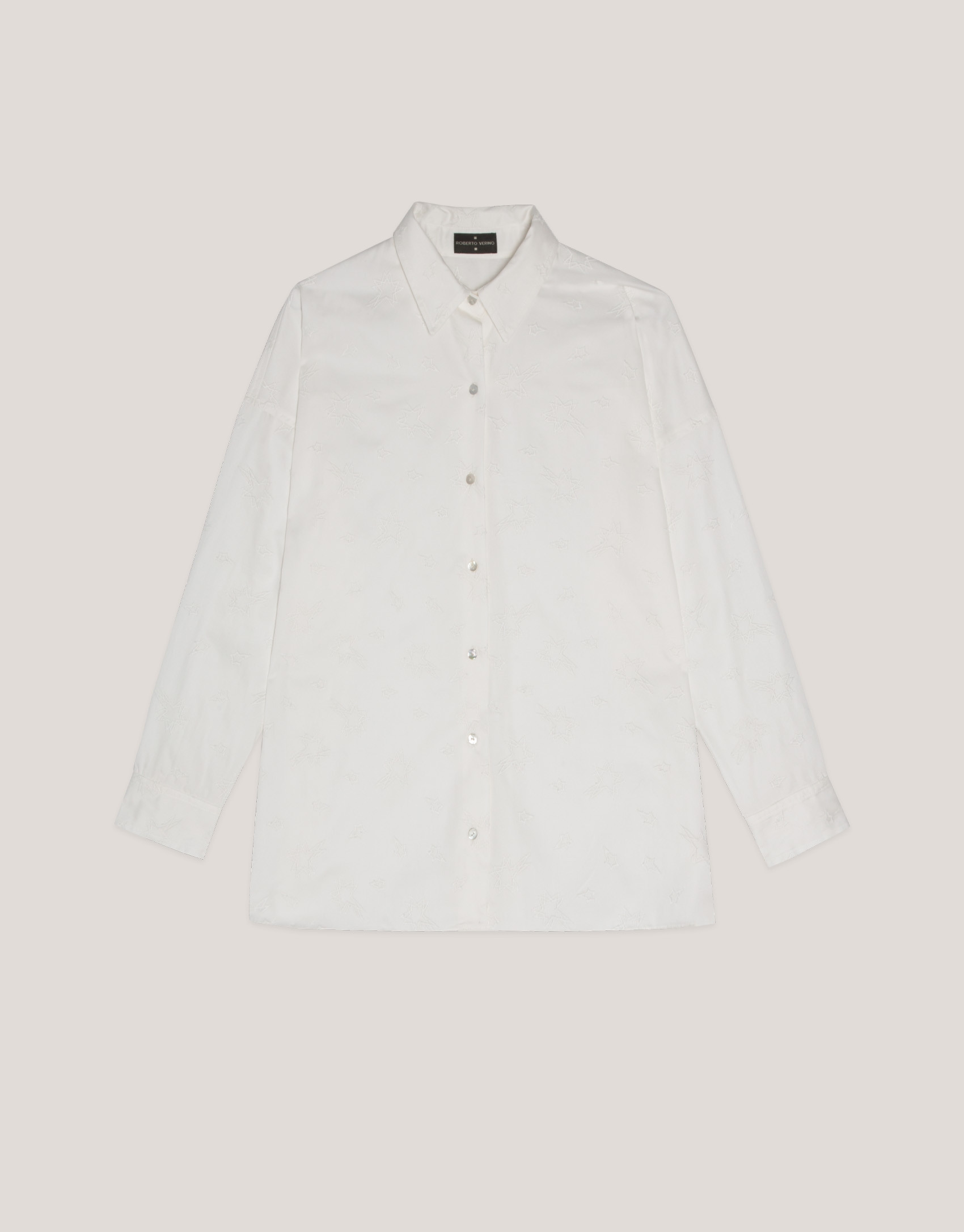 Raspberry oversize satin cotton blouse with ... | Roberto Verino