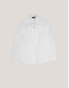White cotton jacquard rhrombus shirt with bow | Roberto Verino