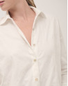 Blusa oversize algodón satinado blanco con ... | Roberto Verino
