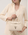 Satchel Mini Millie beige alligator embossed leather