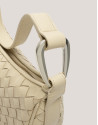 Beige braided leather Erea Moon shoulder bag | Roberto Verino