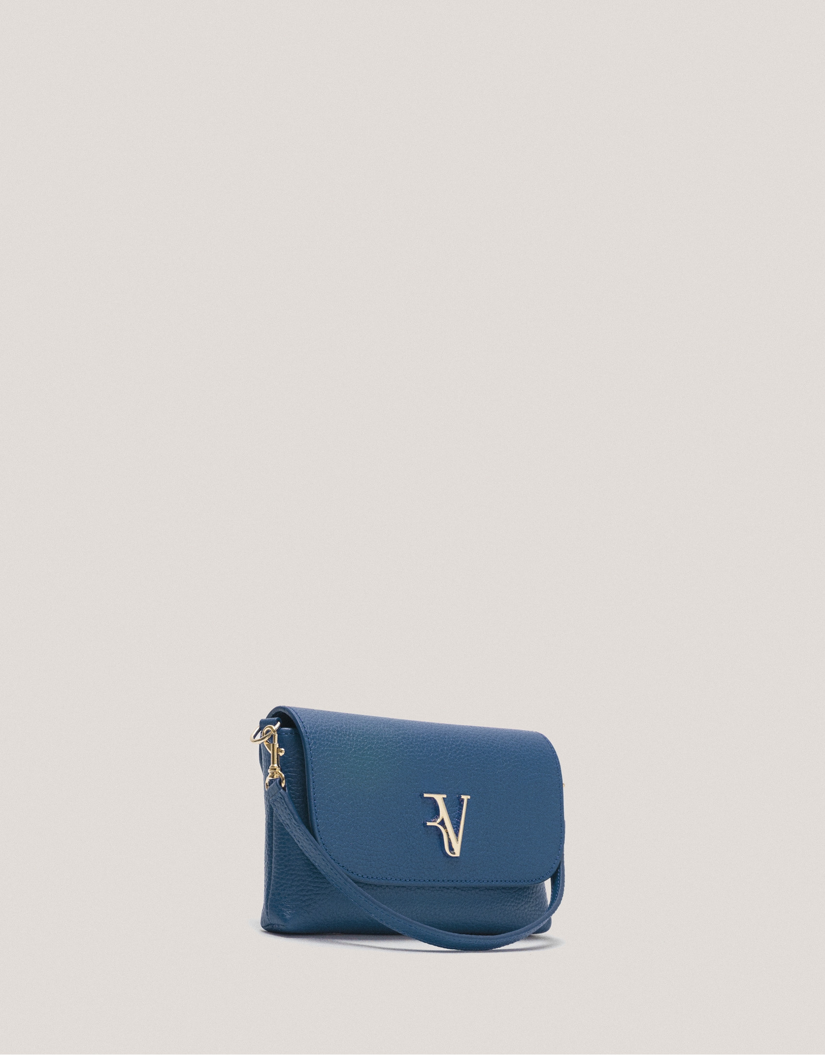Blue leather Rita handbag - Woman - AW2024 | Roberto Verino