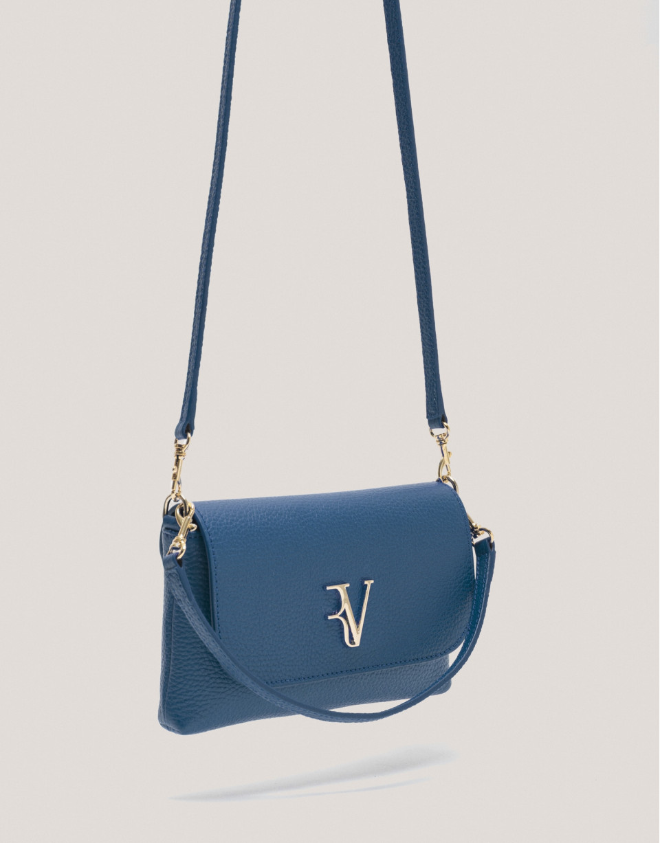 Bolso de mano Rita piel azul - Mujer - OI2024 | Roberto Verino