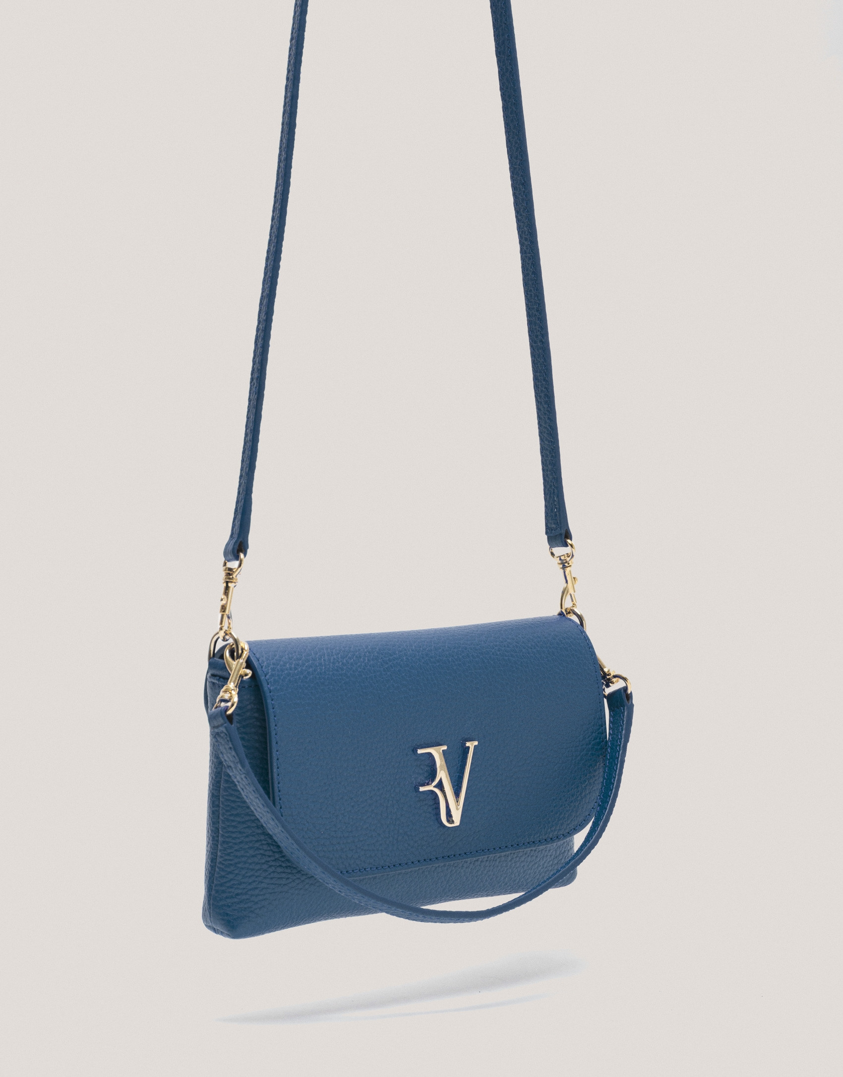 Blue leather Rita handbag - Woman - AW2024 | Roberto Verino