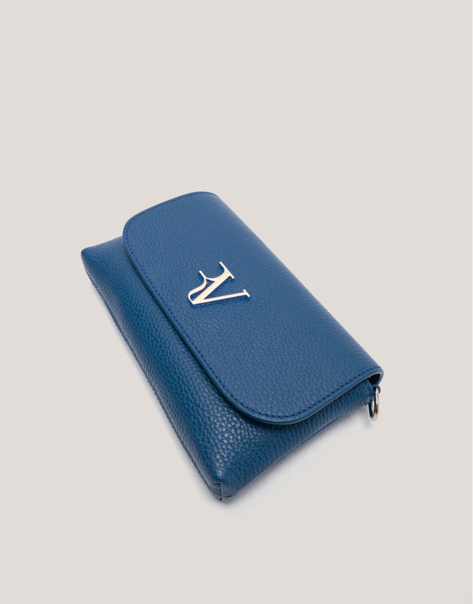 Blue leather Rita handbag - Woman - AW2024 | Roberto Verino