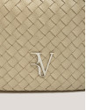 Large beige braided leather Erea Moon Maxi ... | Roberto Verino