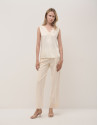 Ecru lace top with V-neck