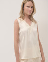 Ecru lace top with V-neck