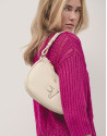 Beige leather Sun Moon shoulder bag