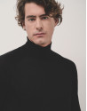 Black wool turtle neck sweater - Man - AW2024 | Roberto Verino