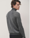 Grey melange wool turtle neck sweater - Man | Roberto Verino