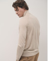 Sand-coloured wool turtle neck sweater - Man | Roberto Verino