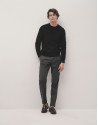 Black structured wool sweater - Man - AW2024 | Roberto Verino