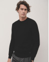 Black structured wool sweater - Man - AW2024 | Roberto Verino
