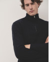 Half-zip jumper navy structure - Man - AW2024 | Roberto Verino