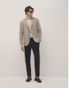 Navy blue dress trousers with turn-up hem - Man | Roberto Verino