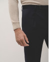 Navy blue dress trousers with turn-up hem - Man | Roberto Verino