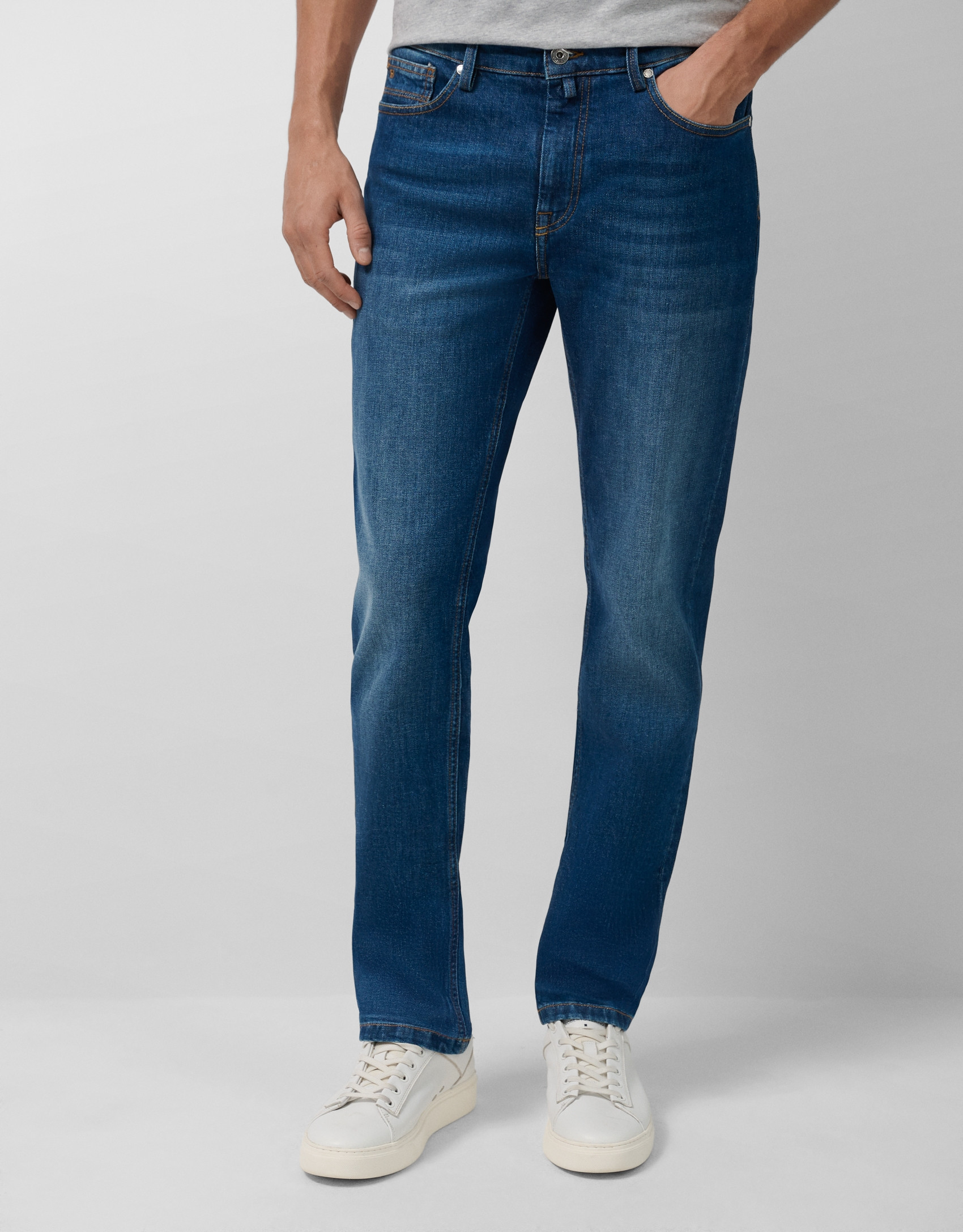 Blue stone-washed denim jeans - Mid Season | Roberto Verino