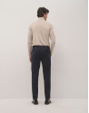 Navy blue dress trousers with turn-up hem - Man | Roberto Verino