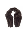 Taupe rabbit hair scarf.