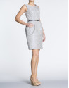 Blue dot dress with slits