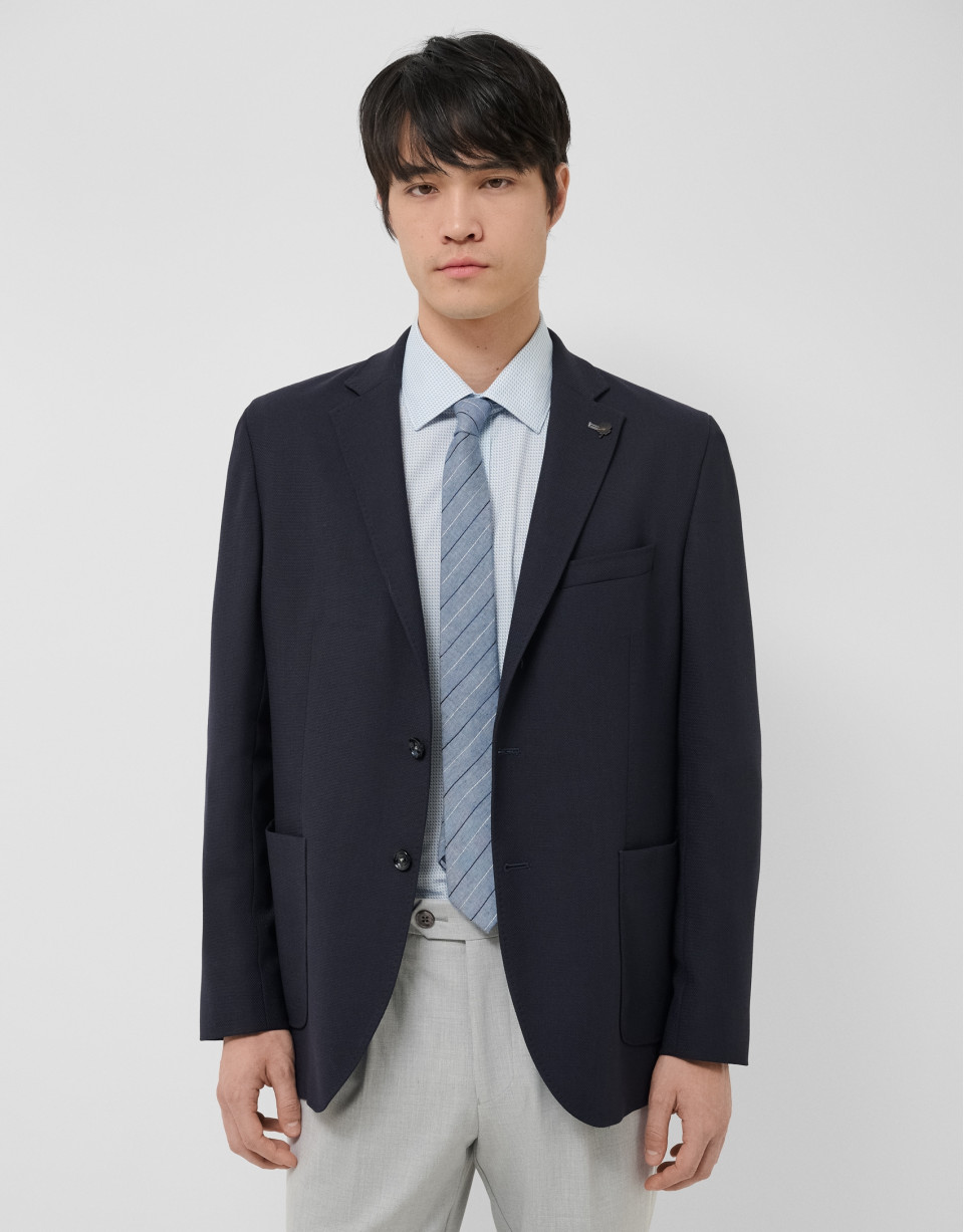 Navy blue structured jacket - Man - SS2025 | Roberto Verino