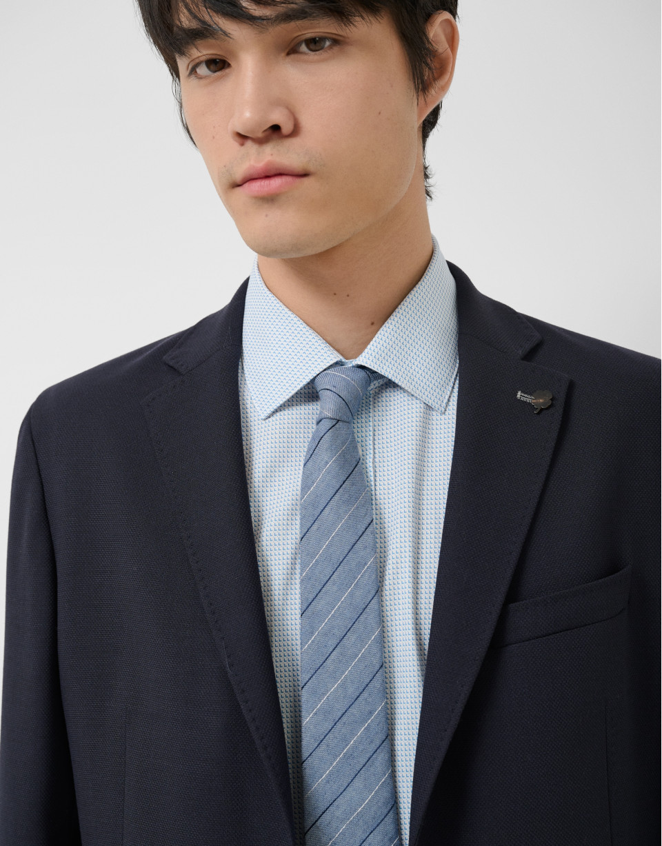 Navy blue structured jacket - Man - SS2025 | Roberto Verino
